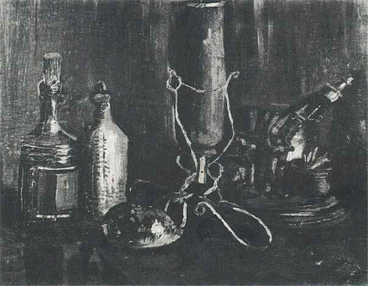 Still Life With Bottles And A Cowrie Shell